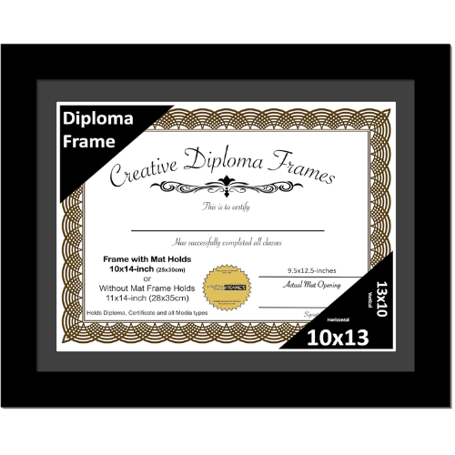 6x8 Black Diploma Frame with Mat