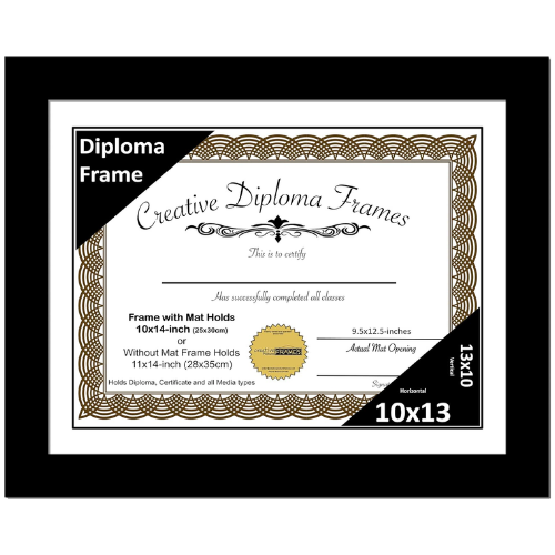 6x8 Black Diploma Frame with Mat