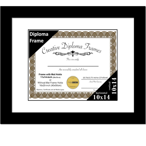 6x8 Black Diploma Frame with Mat