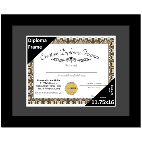 6x8 Black Diploma Frame with Mat