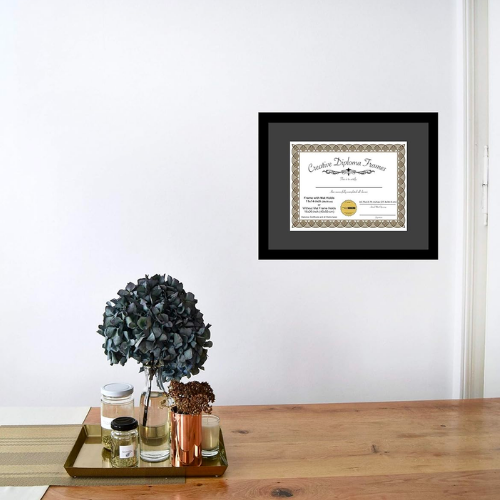 6x8 Black Diploma Frame with Mat