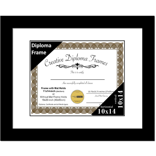 6x8 Black Diploma Frame with Mat