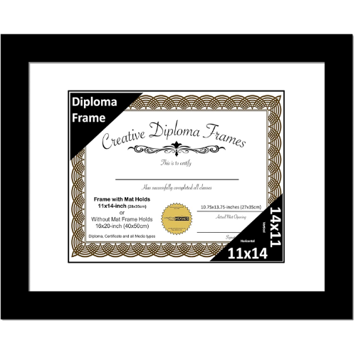 6x8 Black Diploma Frame with Mat
