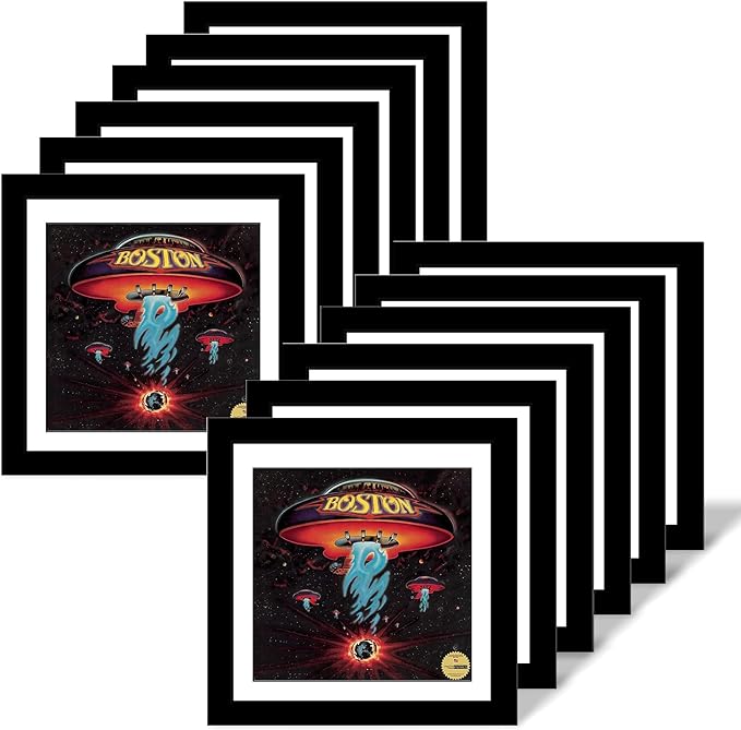 12" Manhattan Black Album Cover Record Frame with Matting