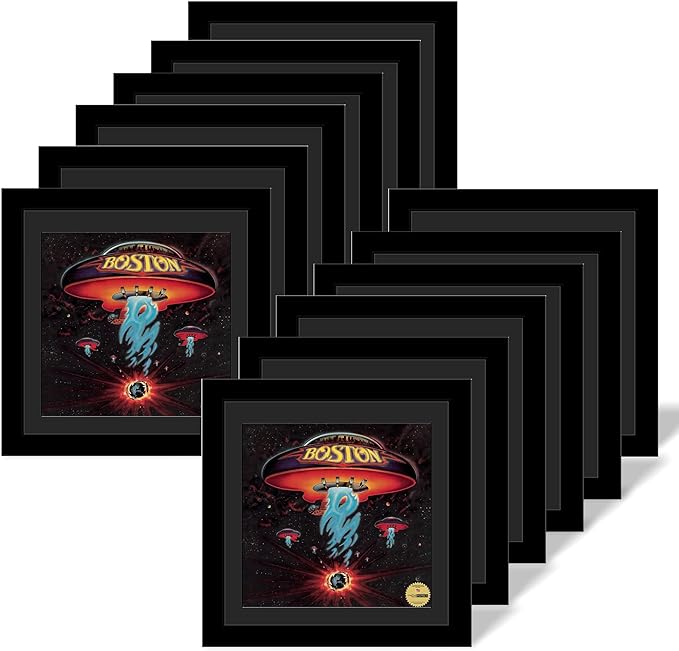 12" Manhattan Black Album Cover Record Frame with Matting