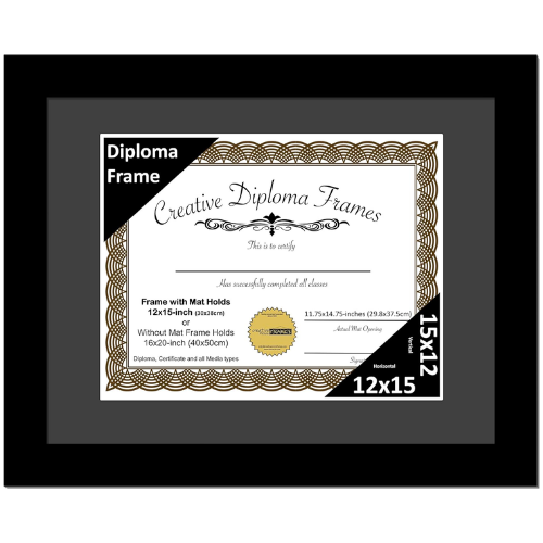 6x8 Black Diploma Frame with Mat