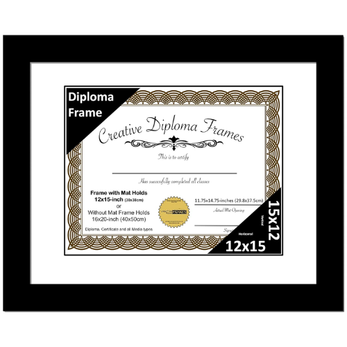 6x8 Black Diploma Frame with Mat