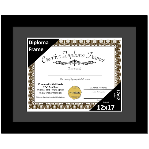 6x8 Black Diploma Frame with Mat