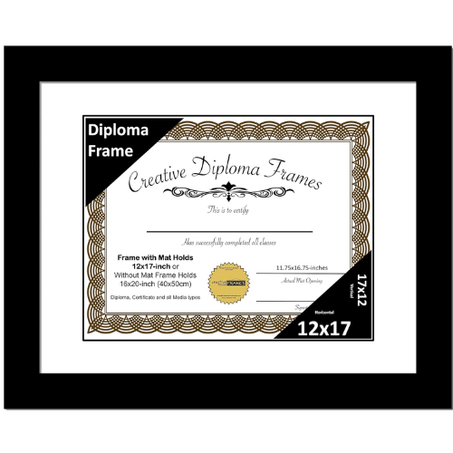 6x8 Black Diploma Frame with Mat