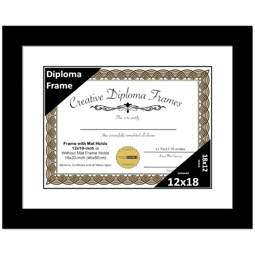 6x8 Black Diploma Frame with Mat