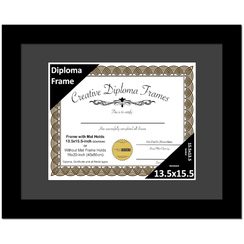 6x8 Black Diploma Frame with Mat
