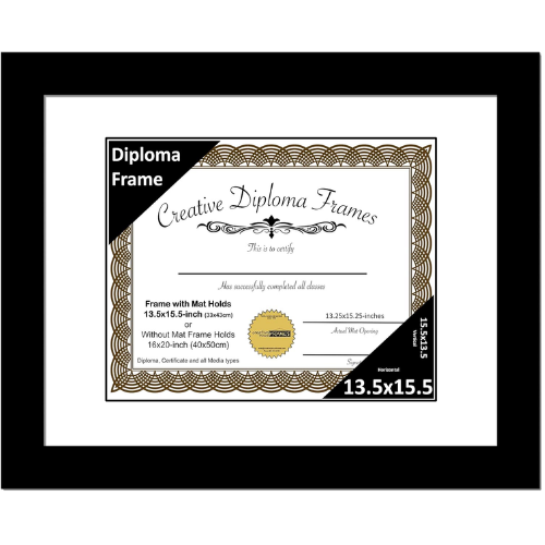 6x8 Black Diploma Frame with Mat