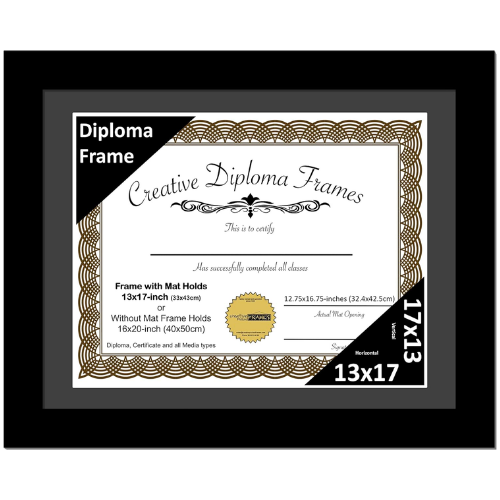 6x8 Black Diploma Frame with Mat