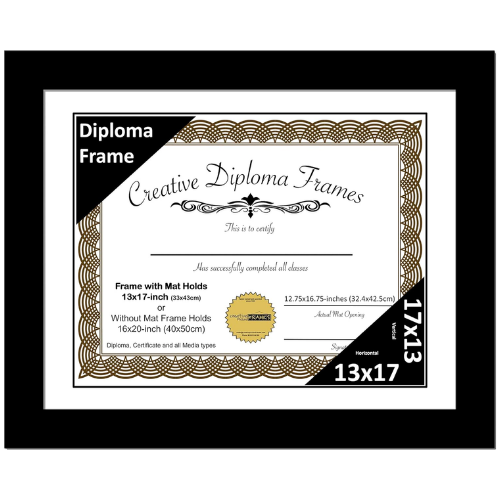 6x8 Black Diploma Frame with Mat