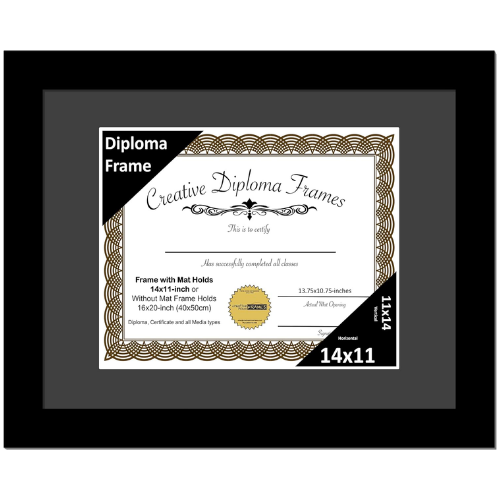 6x8 Black Diploma Frame with Mat