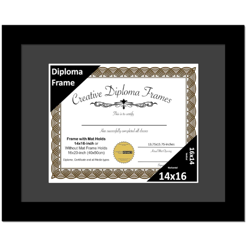 6x8 Black Diploma Frame with Mat
