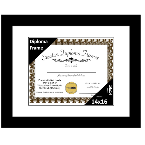 6x8 Black Diploma Frame with Mat
