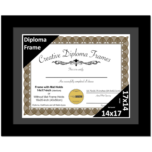 6x8 Black Diploma Frame with Mat