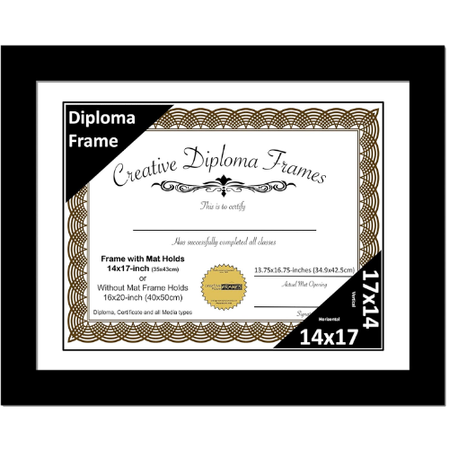 6x8 Black Diploma Frame with Mat