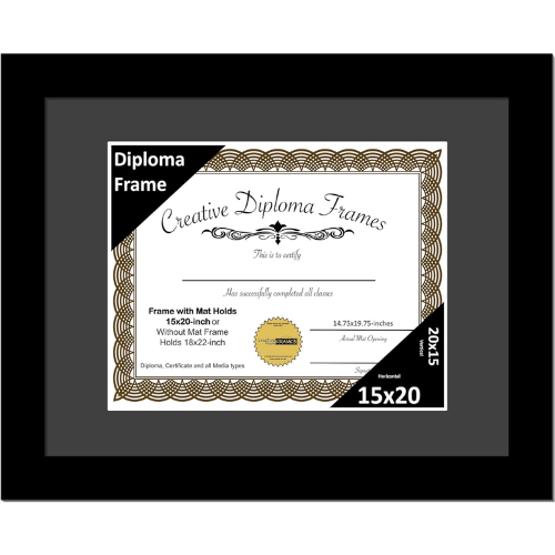 6x8 Black Diploma Frame with Mat