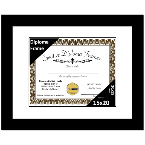 6x8 Black Diploma Frame with Mat