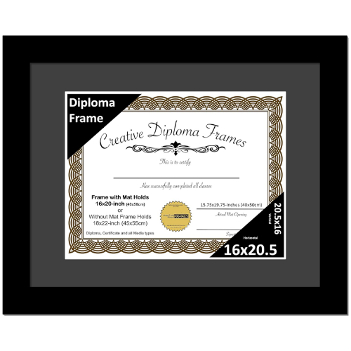6x8 Black Diploma Frame with Mat