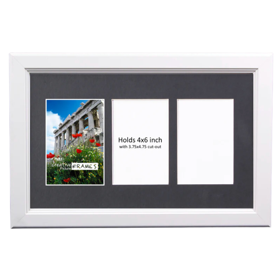 4x6-inch Multi Opening White Picture Frames