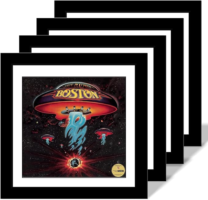 12" Manhattan Black Album Cover Record Frame with Matting