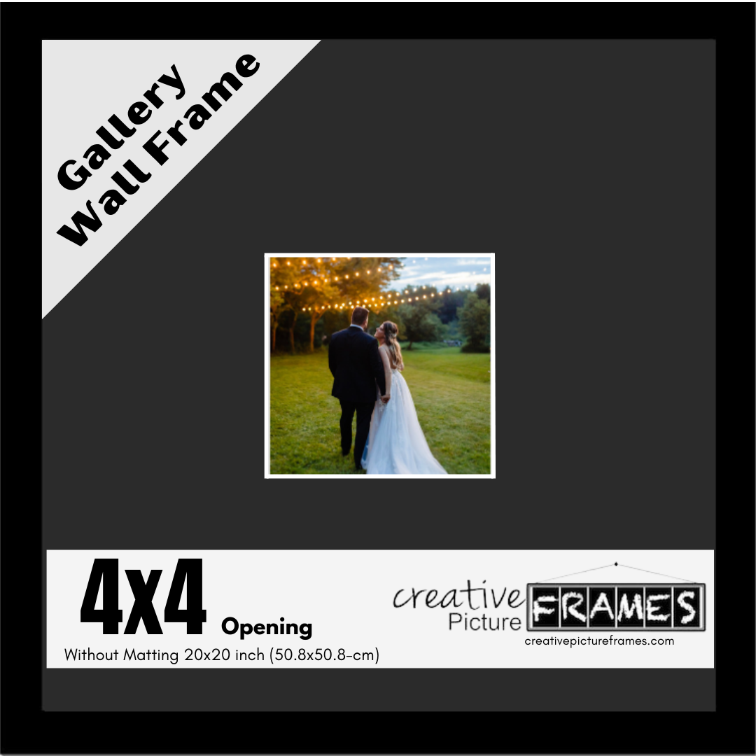 Gallery Wall Picture Frame 20x20 with Mat Opening Option