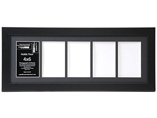 4x6-inch Multi Opening Black Picture Frame