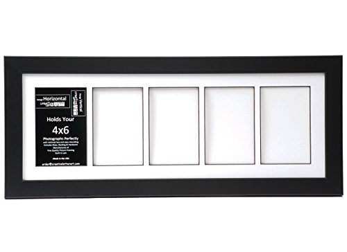 4x6-inch Multi Opening Black Picture Frame