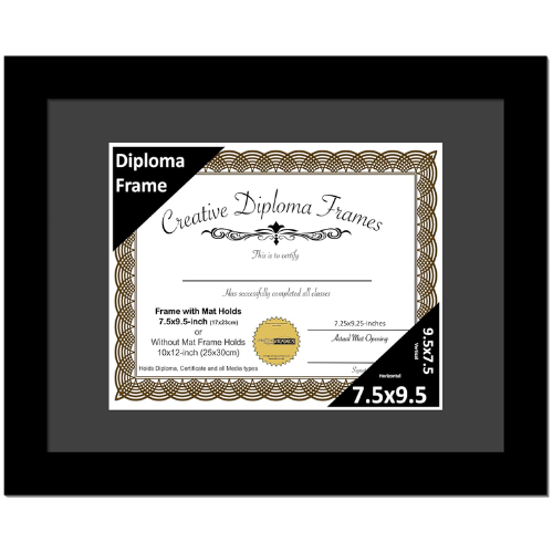 6x8 Black Diploma Frame with Mat