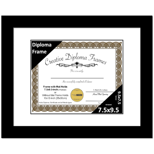 6x8 Black Diploma Frame with Mat