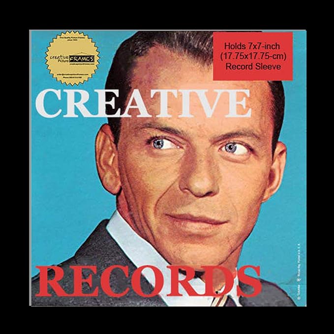 7" Single Record Sleeve Cover Frame with Mat in our Manhattan Black Wide Molding