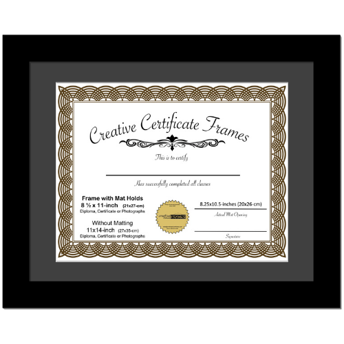 6x8 Black Diploma Frame with Mat