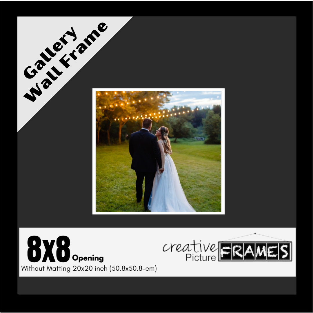 Gallery Wall Picture Frame 20x20 with Mat Opening Option