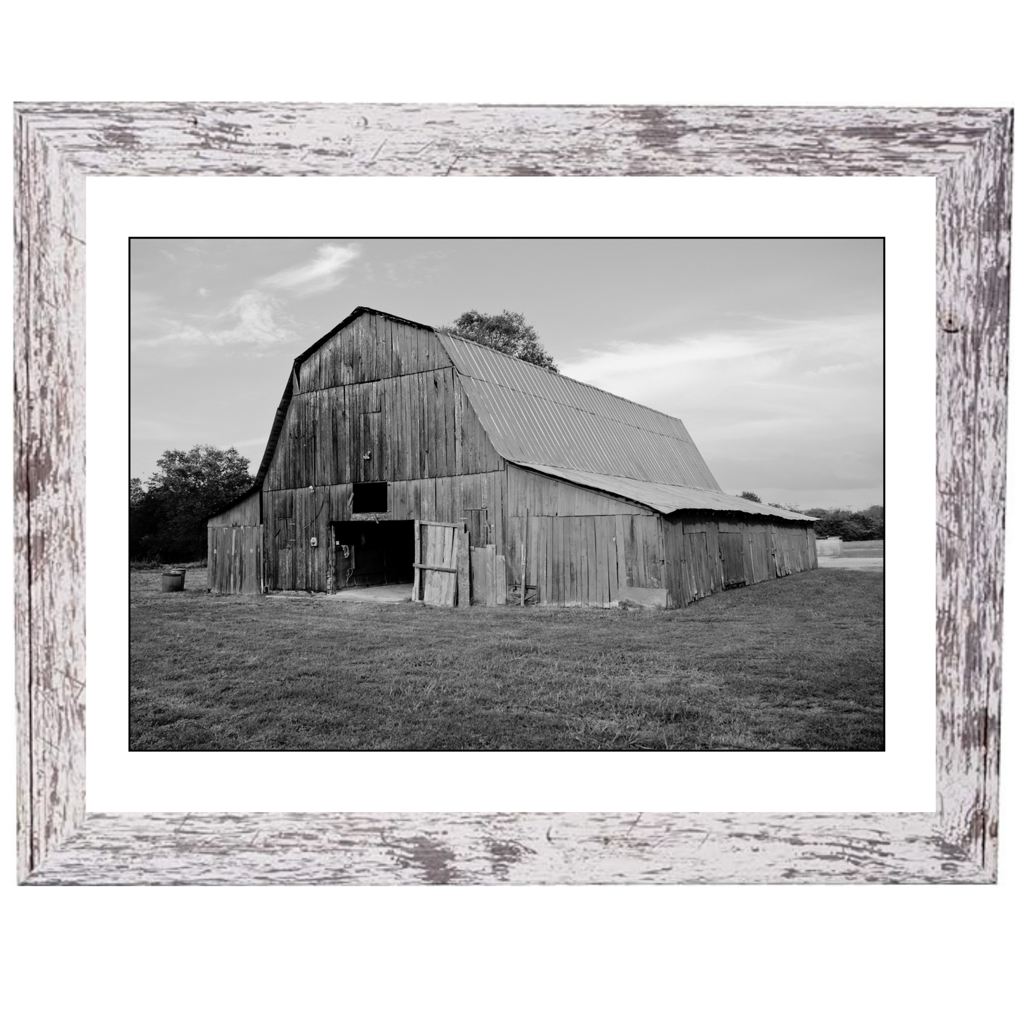 8x10 Opening White Mat in our 11x14-inch Barn Wood Picture Frame Includes Glass, Easel with Installed Wall Hanger