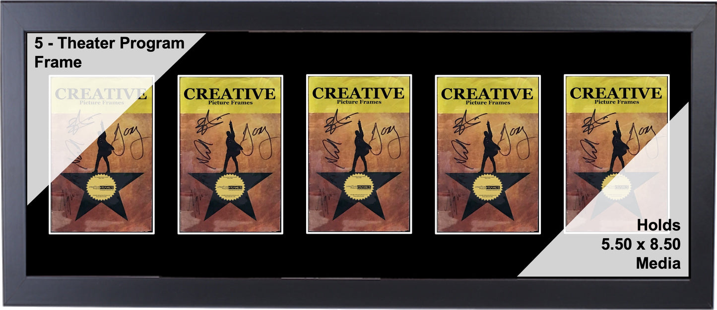 Multi-Opening Theatre Bill Frame - Black Manhattan with Optional Matting (Theatre Bill Not Included)