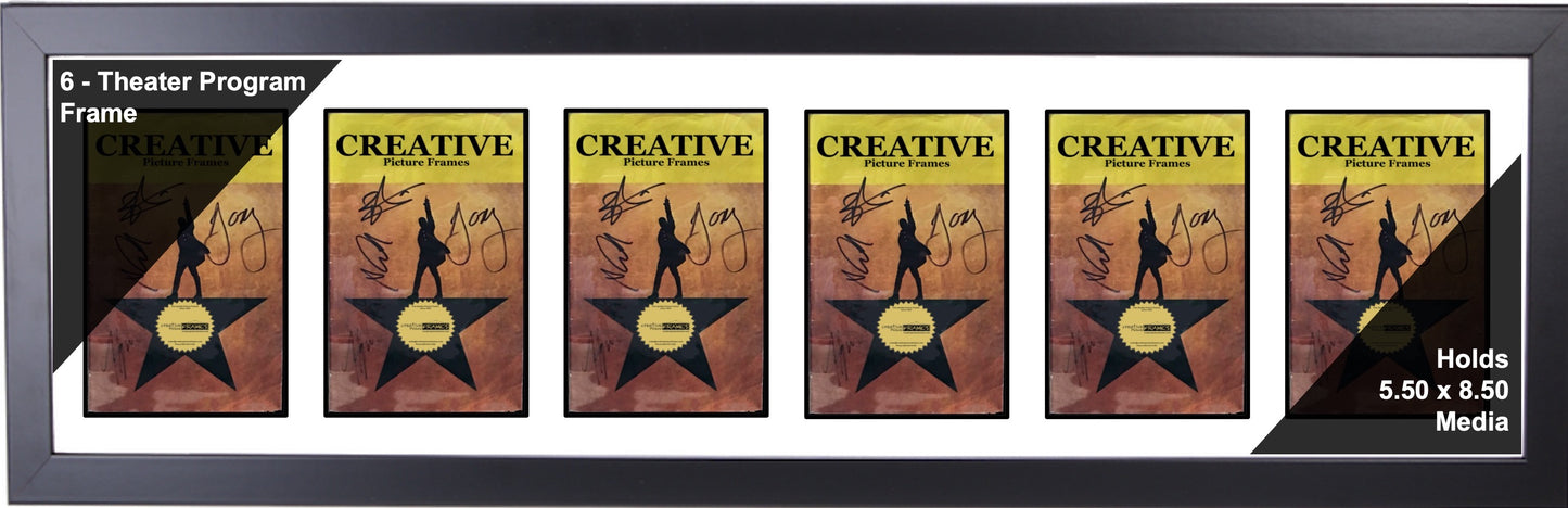 Multi-Opening Theatre Bill Frame - Black Manhattan with Optional Matting (Theatre Bill Not Included)
