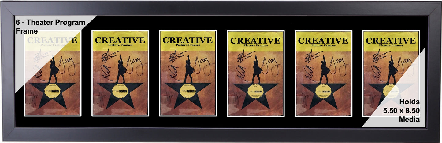 Multi-Opening Theatre Bill Frame - Black Manhattan with Optional Matting (Theatre Bill Not Included)