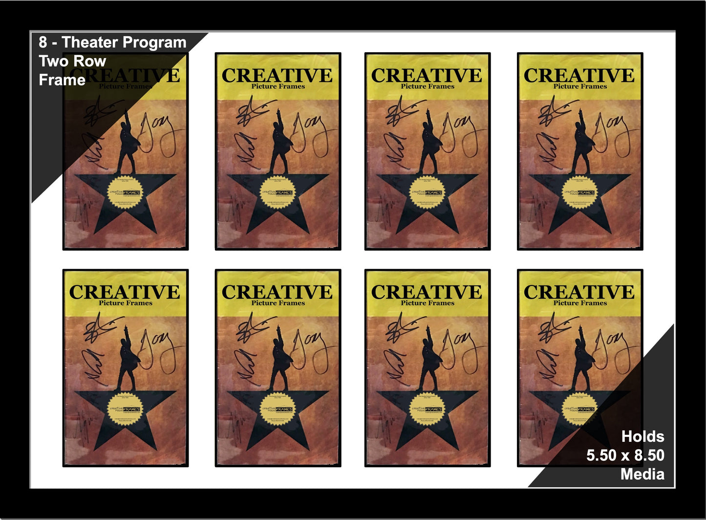 Multi-Opening Theatre Bill Frame - Black Manhattan with Optional Matting (Theatre Bill Not Included)