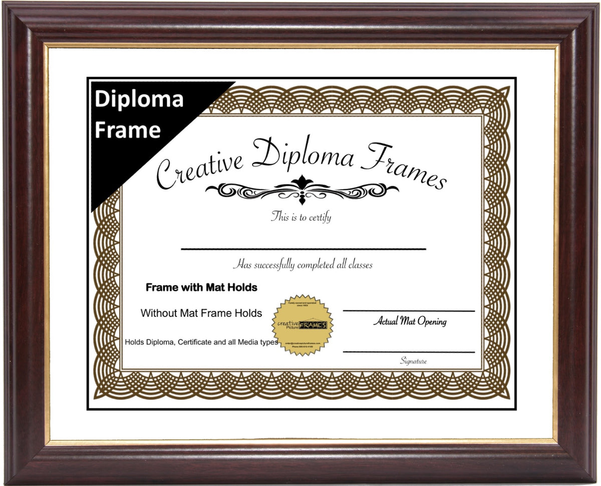 Rockefeller Mahogany Diploma Frame with Mat