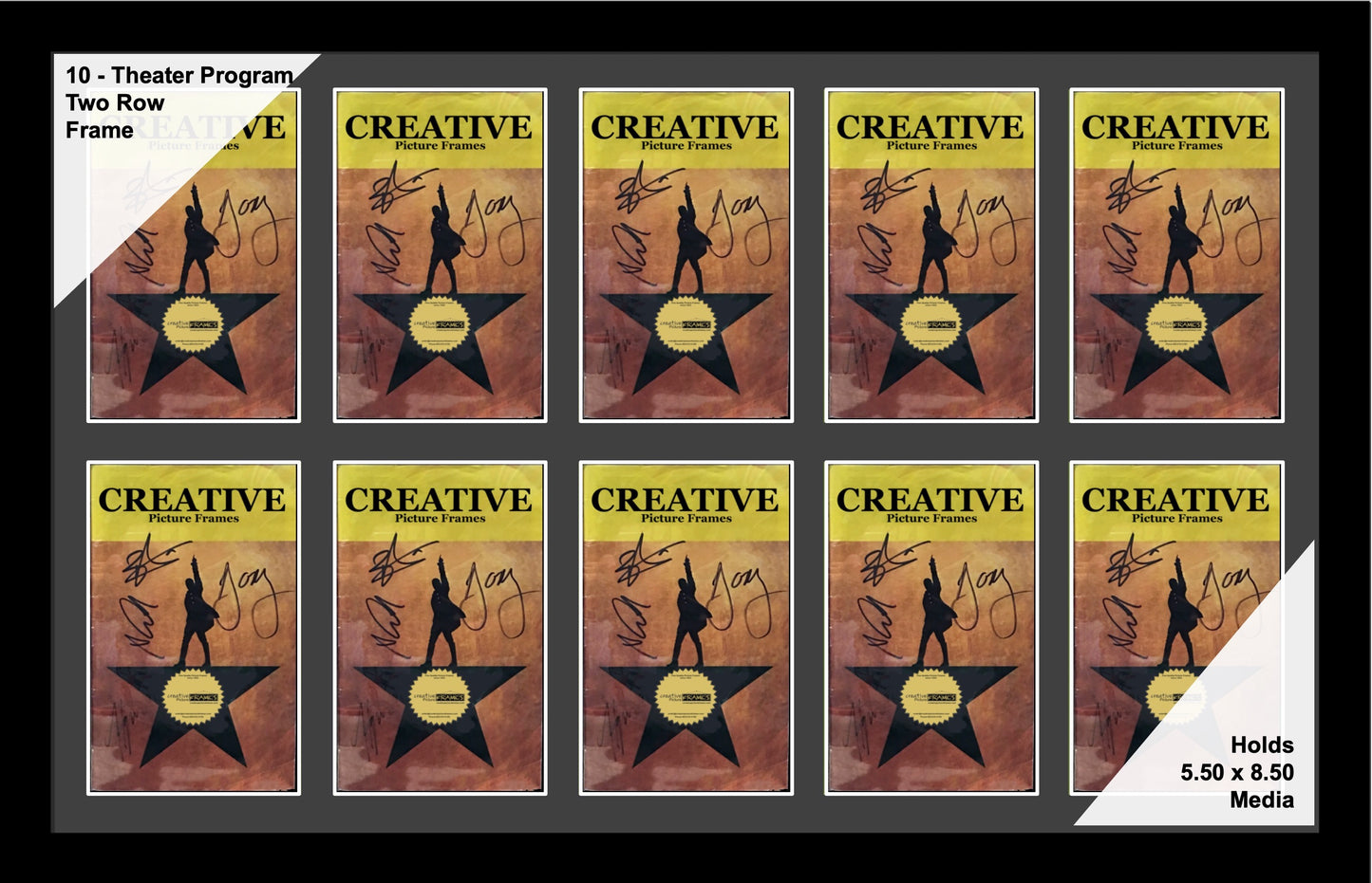Multi-Opening Theatre Bill Frame - Black Manhattan with Optional Matting (Theatre Bill Not Included)