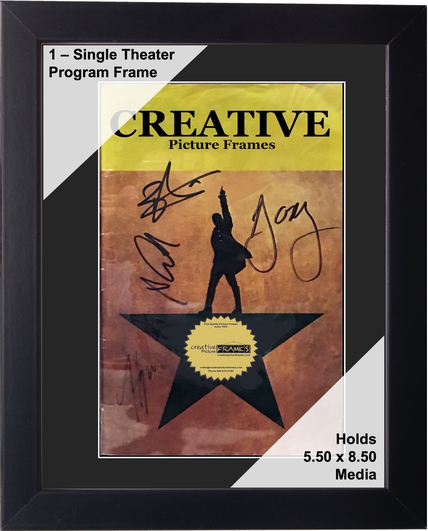 Multi-Opening Theatre Bill Frame - Black Manhattan with Optional Matting (Theatre Bill Not Included)