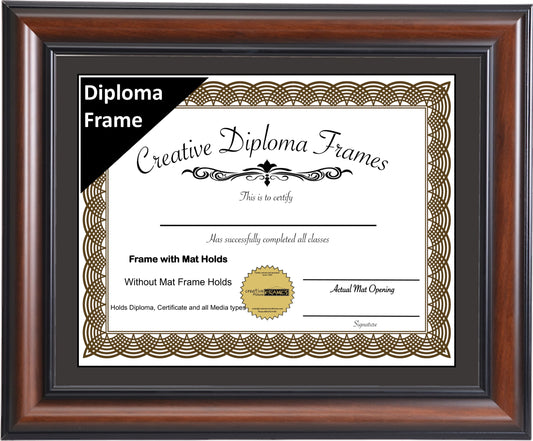 Walnut Diploma Frame with Mat