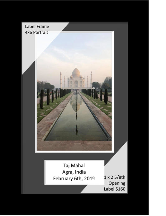 Portrait Label Frames with 1x2 5/8 Opening Title Box