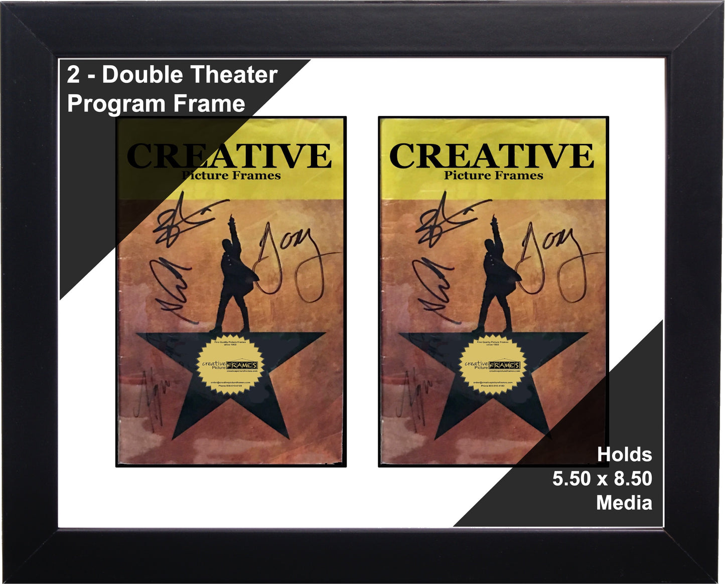 Multi-Opening Theatre Bill Frame - Black Manhattan with Optional Matting (Theatre Bill Not Included)