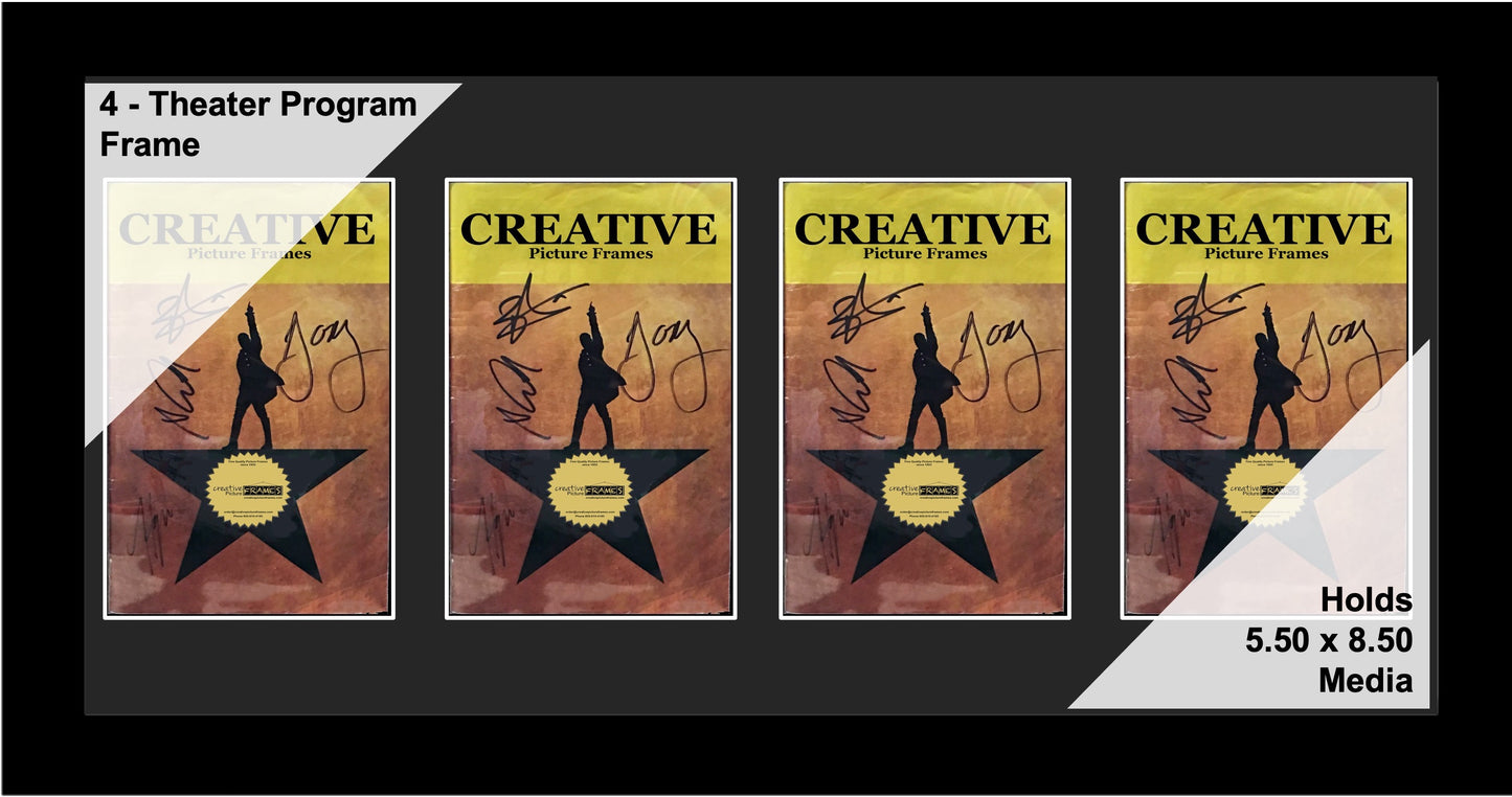 Multi-Opening Theatre Bill Frame - Black Manhattan with Optional Matting (Theatre Bill Not Included)