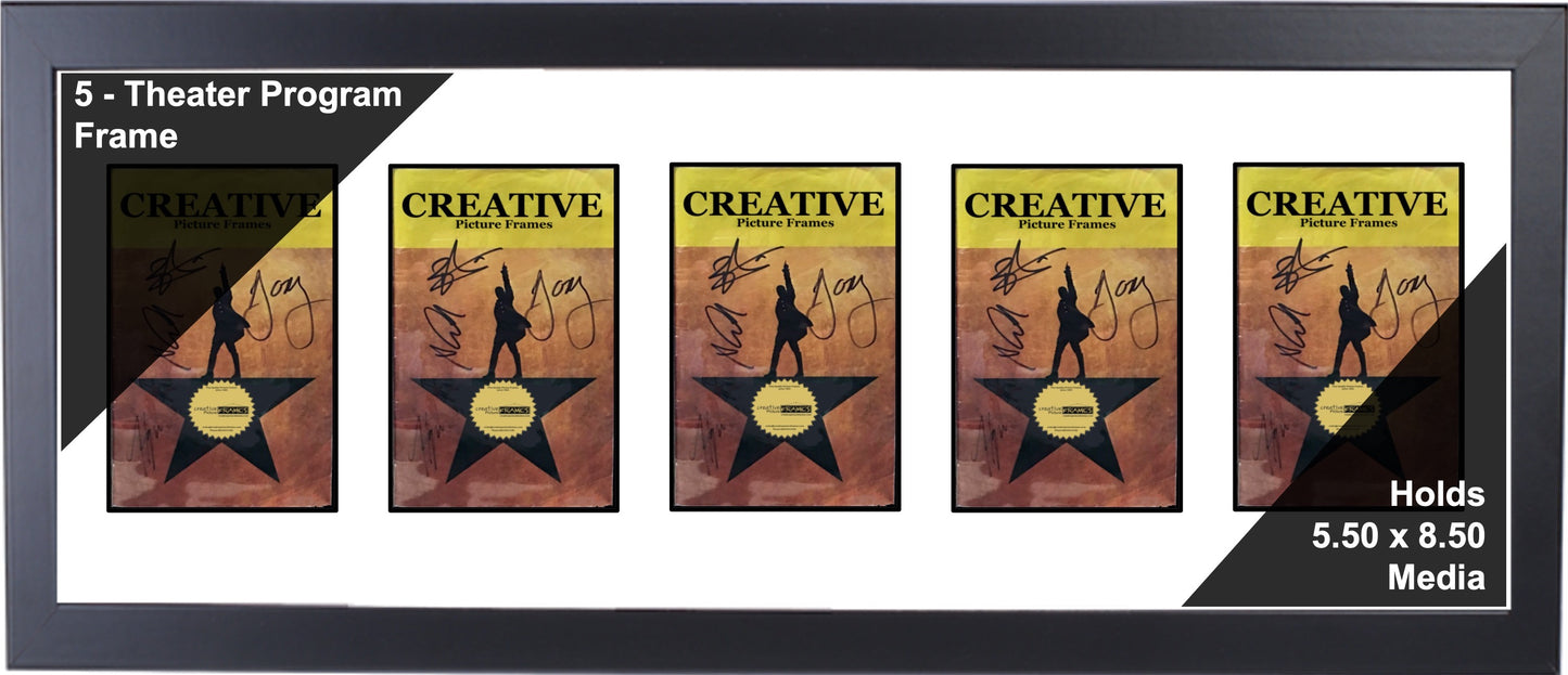 Multi-Opening Theatre Bill Frame - Black Manhattan with Optional Matting (Theatre Bill Not Included)
