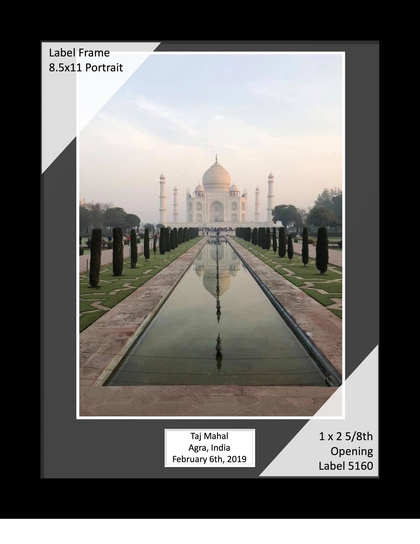 Portrait Label Frames with 1x2 5/8 Opening Title Box